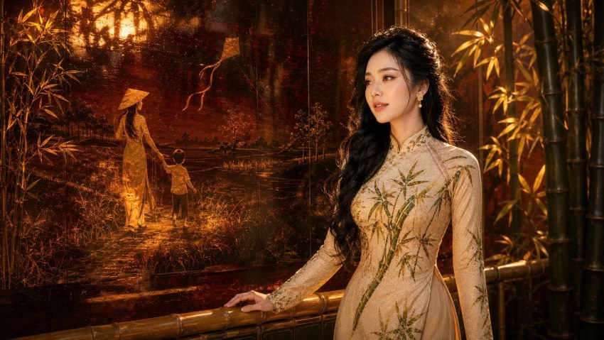 Trước “Tre Việt Nam”, ca sĩ ảo AI/T từng xuất hiện trong các sản phẩm “Hoa sen Việt Nam” và “Áo dài Việt Nam”. Ảnh: Nhạc sĩ cung cấp.