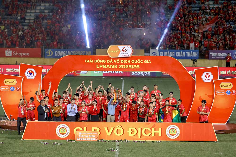 Hanoi Police is one of the top candidates for the V.League 2026-2027 championship. Photo: VPF