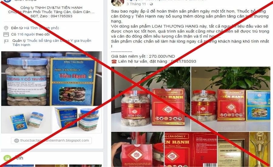 Image advertising traditional weight gain medicine on social networks. The police agency said that the product was mixed with modern medicine and cracked down on a facility producing and trading fake traditional medicine in February 2026. Photo: Ministry of Public Security