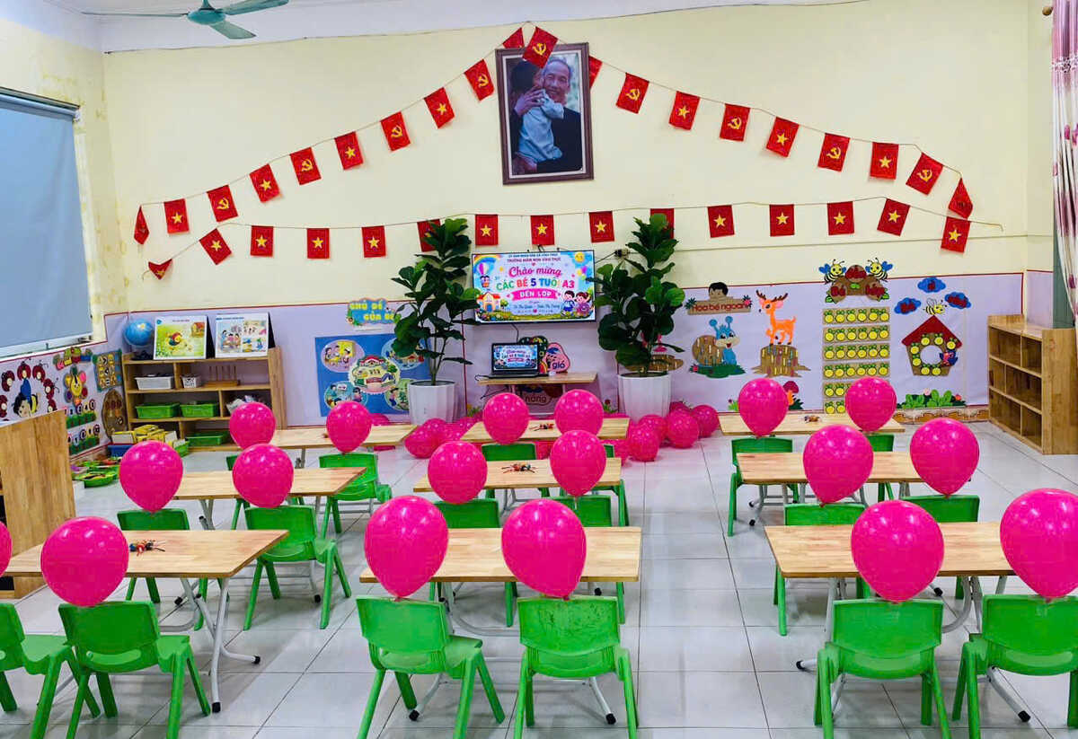 Trường Mầm non Vĩnh Thực, Quảng Ninh đã sẵn sàng cho năm học mới. Ảnh: Nhà trường cung cấp