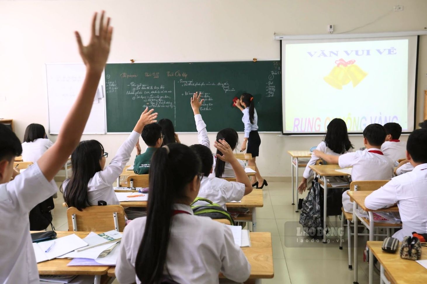 Một tiết học tại một trường học ở Hà Nội. Ảnh: Hải Nguyễn