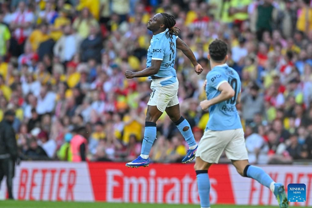Doku may return to play for Man City against Sunderland after recovering from a calf injury. Photo: Xinhua