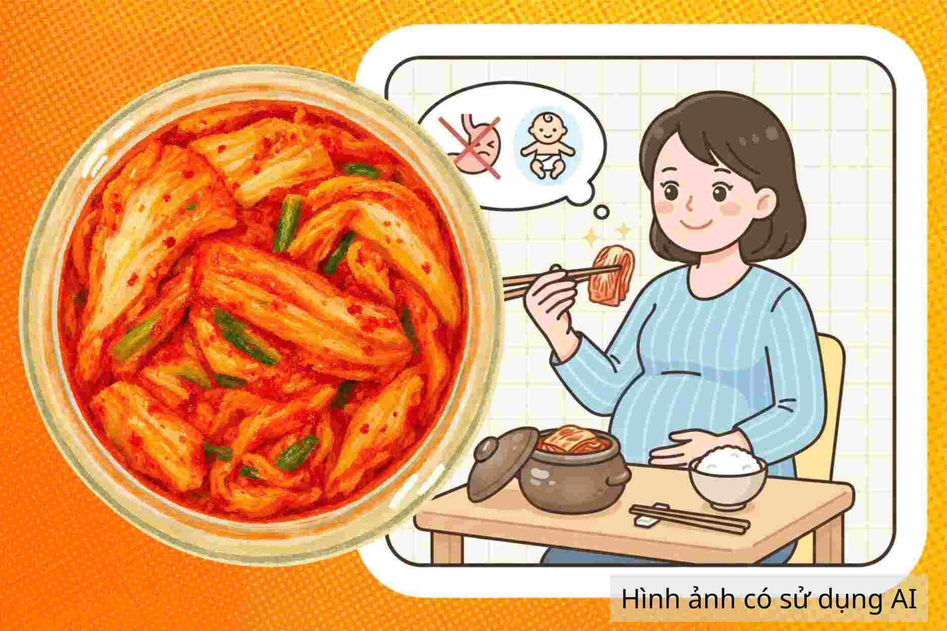 Las mujeres embarazadas pueden disfrutar del kimchi en cantidades moderadas: Fotos con uso de IA