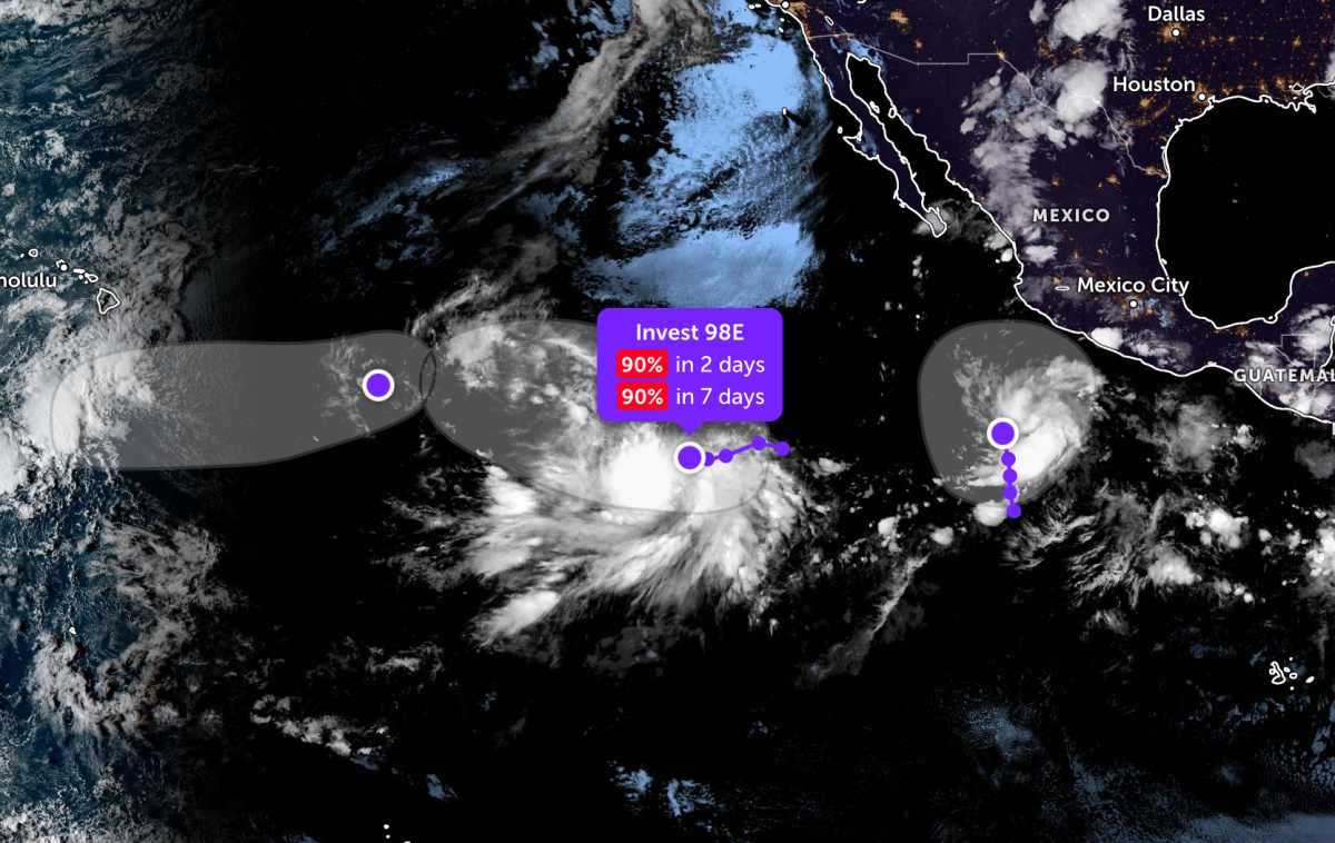 Actualización de la ubicación de 3 zonas de perturbación que podrían fortalecerse hasta convertirse en depresiones tropicales en el Pacífico. Foto: JTWC