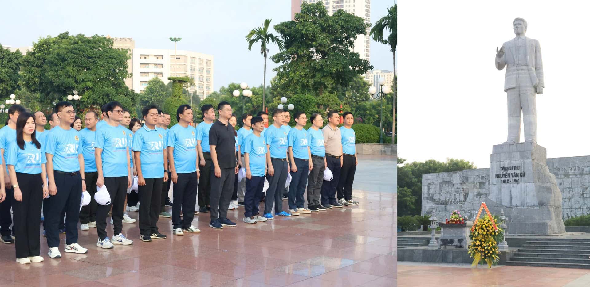 Trước khi diễn ra chương trình, các lãnh đạo dâng hương tưởng niệm Tổng Bí thư Nguyễn Văn Cừ - thể hiện truyền thống “Uống nước nhớ nguồn”, lòng tri ân đối với người con ưu tú của quê hương Bắc Ninh và các thế hệ tiền bối cách mạng. Ảnh: Quyết Chiến/Liên đoàn Lao động thành phố.