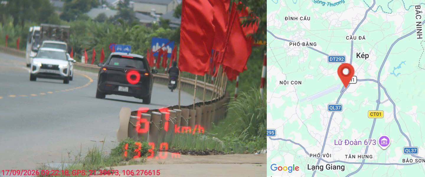 Car owner fined remotely in Bac Ninh city. Photo: Bac Ninh City Traffic Police