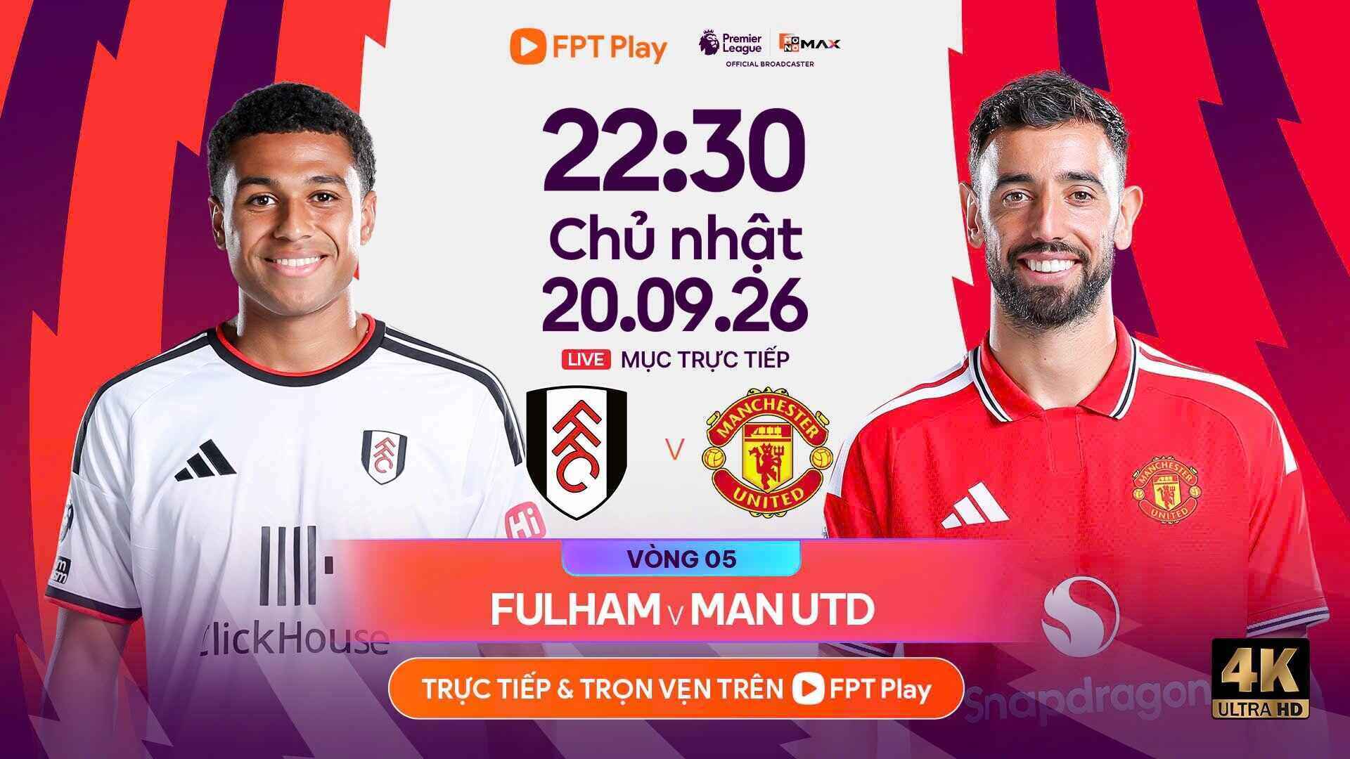 Fulham vs Man United Premier League Prediction. Photo: FPT Play