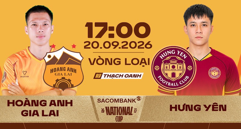 Live football match Hoang Anh Gia Lai vs Hung Yen at the National Cup. Photo: FPT Play