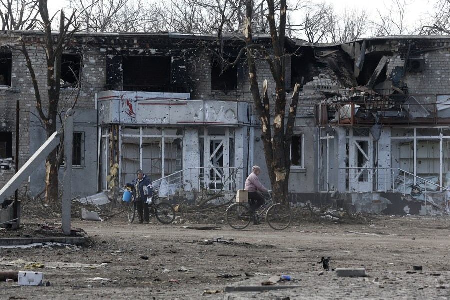 An area affected by the Russia-Ukraine conflict in Donetsk. Photo: Xinhua