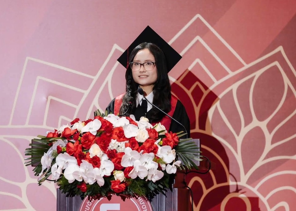 Nguyen Thanh Binh - Valedictorian of the 61st Advanced Economics Program, GPA 3.98/4.0. Photo: Provided by Foreign Trade University