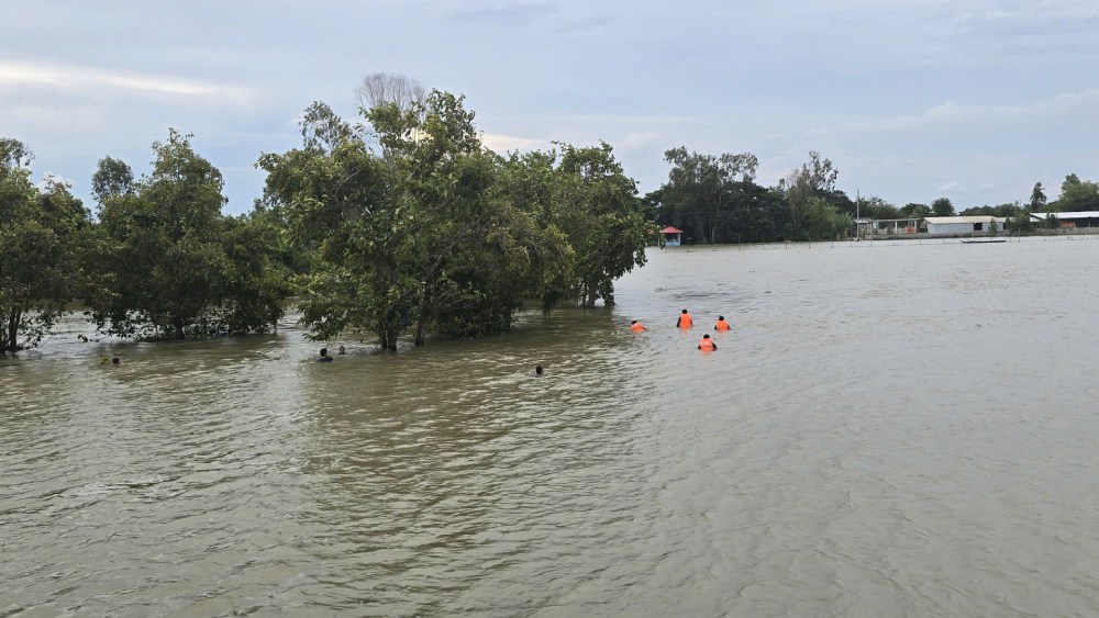 Forces have made efforts to search for the drowned missing male student. Photo: Vinh Hoi Dong Border Gate Border Guard Station