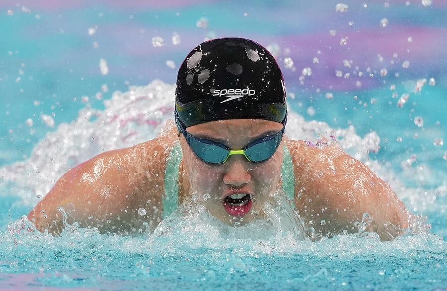 Swimmer Yu Zidi wins gold medal and breaks ASIAD record in the women's 200m butterfly event (image at the Chinese National Sports Festival). Photo: Xinhua
