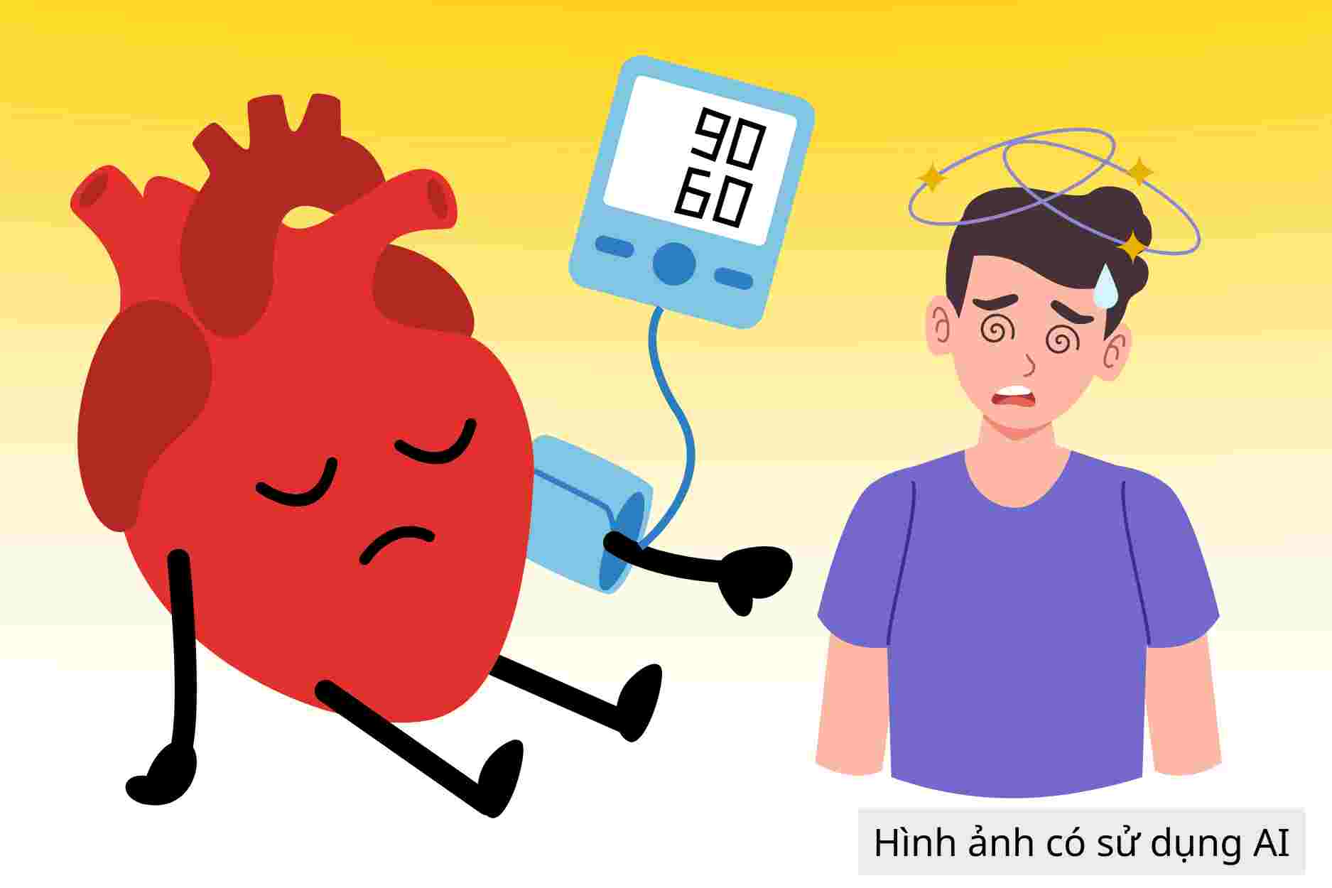 Blood pressure 90/60 mmHg with abnormal symptoms to note