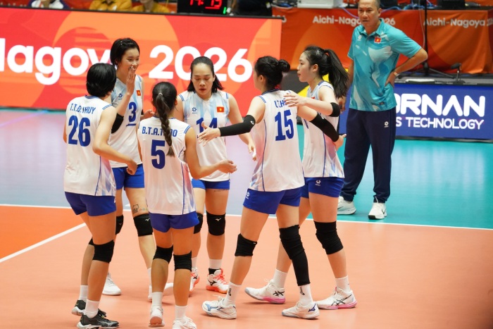 The Vietnamese women's volleyball team will meet Indonesia in the 5-8 qualifying match at ASIAD 20. Photo: VFV