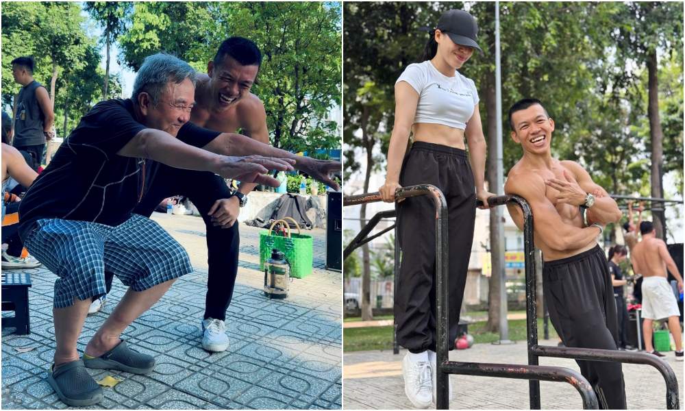 Bất cứ ai muốn tập, anh Sơn đều hướng dẫn tận tình. Ảnh: Nhân vật cung cấp