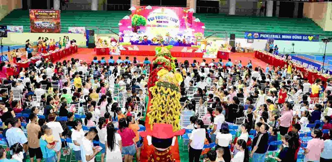 Công đoàn tỉnh Thái Nguyên tổ chức vui Trung thu cho con em công nhân lao động năm 2026. Ảnh: LĐLĐ Thái Nguyên