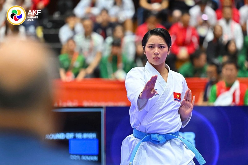 Bùi Ngọc Nhi giành huy chương đồng kata cá nhân nữ. Ảnh: Liên đoàn karate châu Á