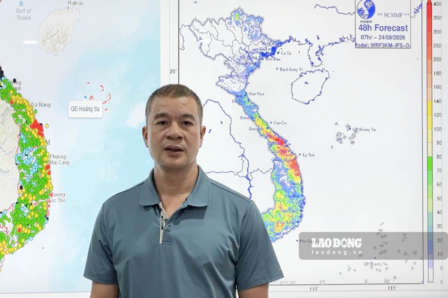 Ông Đỗ Tiến Vinh cho biết, mưa lớn ở Trung Bộ và Nam Bộ có thể kéo theo những hiện tượng nguy hiểm như lũ quét, sạt lở đất. Ảnh: Quỳnh Hương