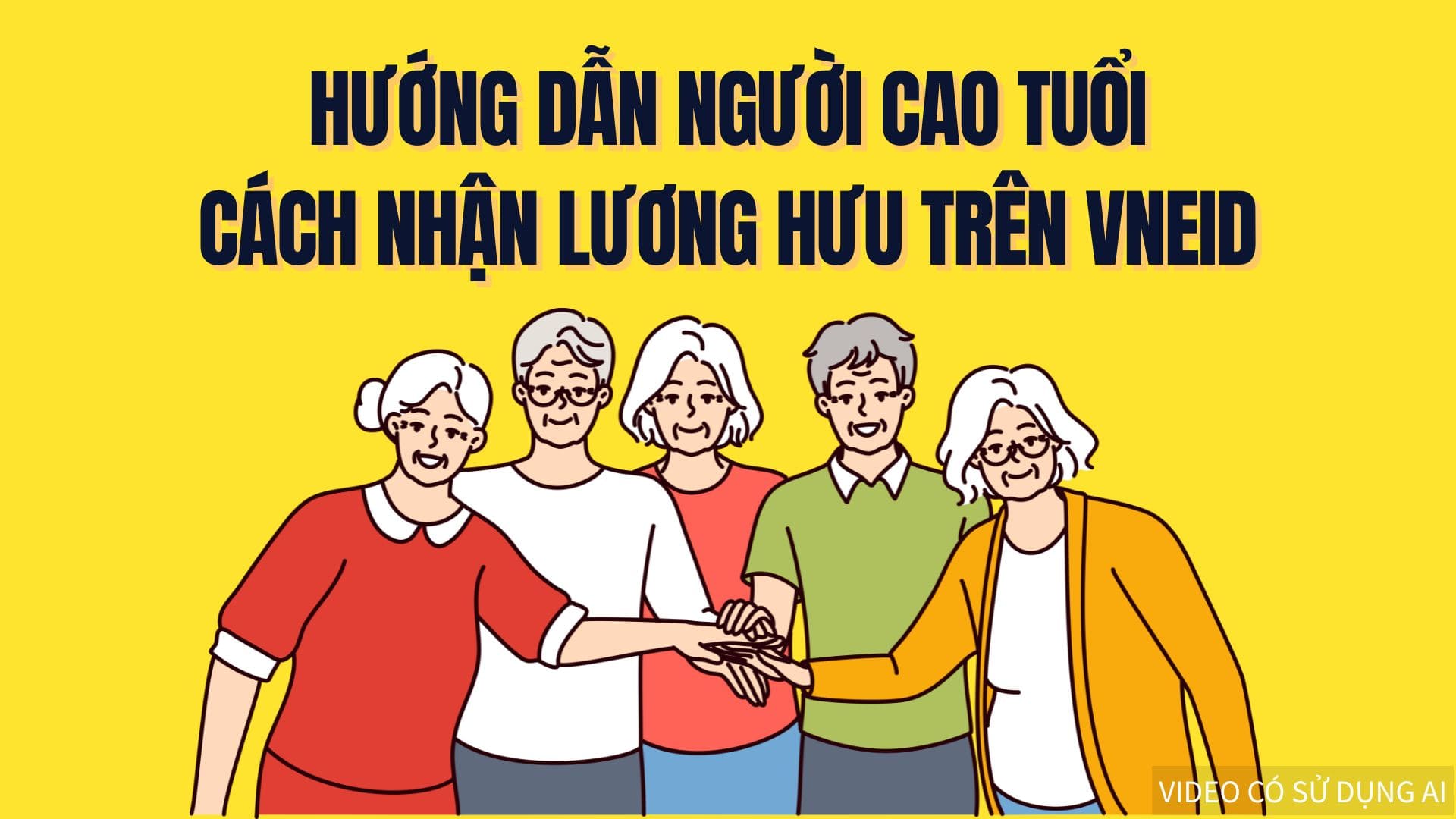 Guiding the elderly on how to receive pensions on VNeID. Graphics: Tra My