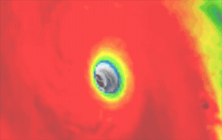 Satellite image recording the center of Typhoon Polo on September 22 (local time). Photo: NOAA