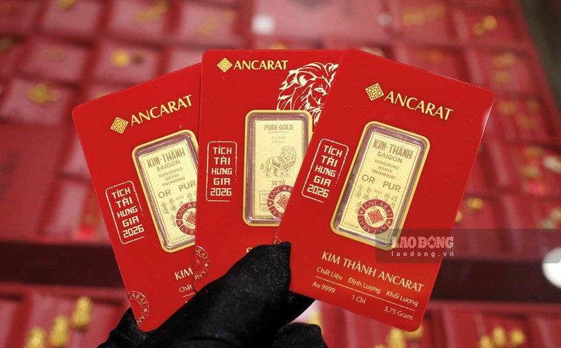 World gold prices slightly decreased in the morning session of September 23 as investors re-evaluated interest rate outlook after the Fed's new move. Photo: Phan Anh (taken in July 2026)