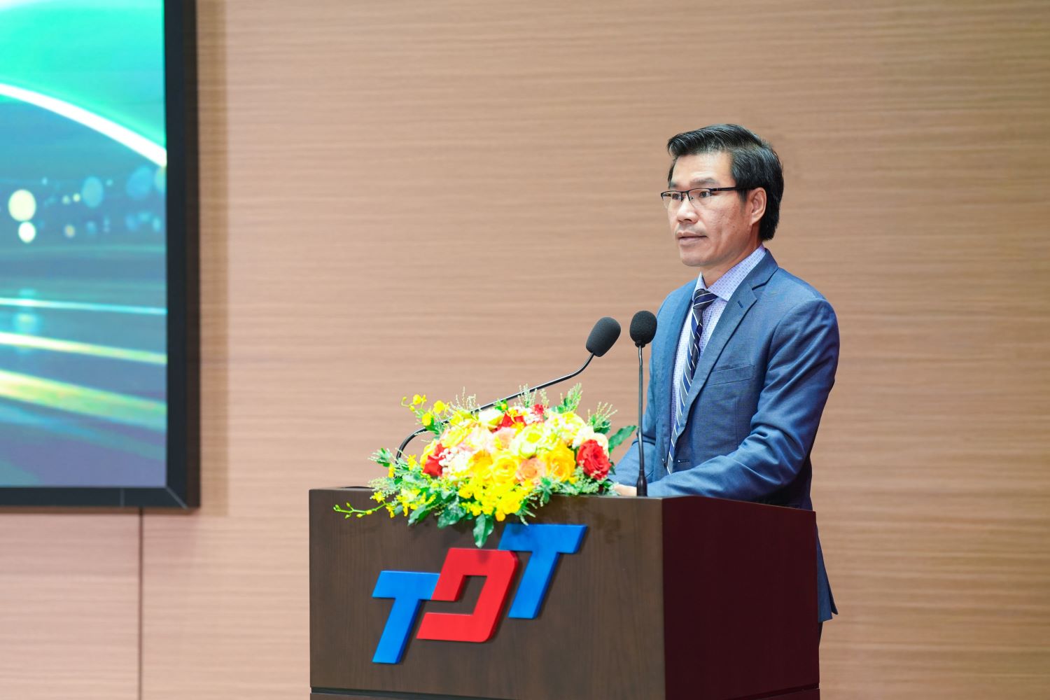 Assoc. Prof. Dr. Tran Trong Dao - Rector of Ton Duc Thang University speaking at the Launching Ceremony of JBSE Magazine. Photo: Ton Duc Thang University