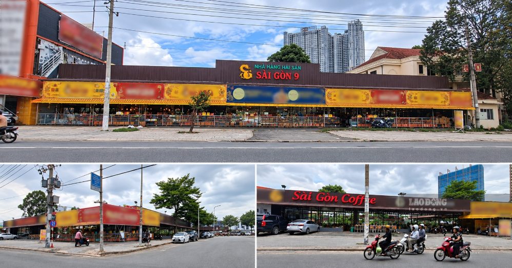 Tổ hợp nhà hàng, cà phê hơn 2.000m2 được xây dựng không phép tại phường Phú Lợi. Ảnh ghi nhận ngày 22.9.2026: Hà Nam