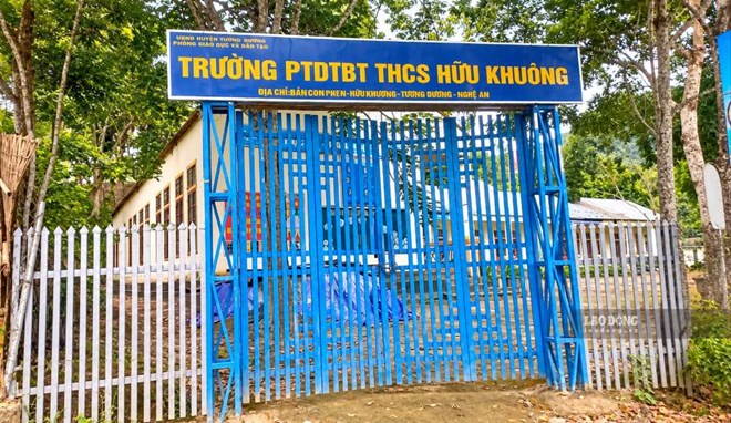 Huu Khuong Ethnic Minority Boarding Primary and Secondary School, where the new principal was just appointed after mixed opinions about personnel work after the merger. Photo: Duy Chuong