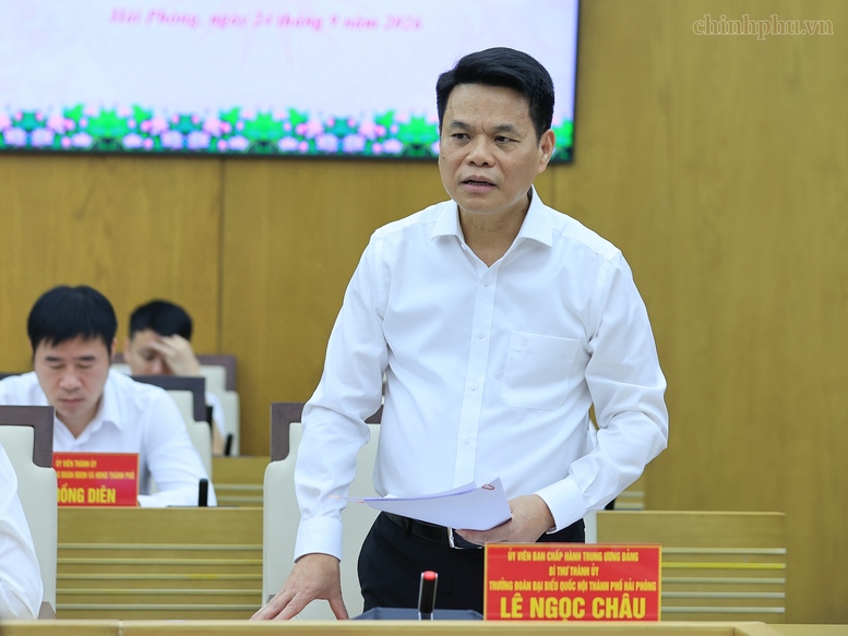 Bí thư Thành ủy Hải Phòng Lê Ngọc Châu phát biểu tại Hội nghị - Ảnh: chinhphu.vn/Nhật Bắc