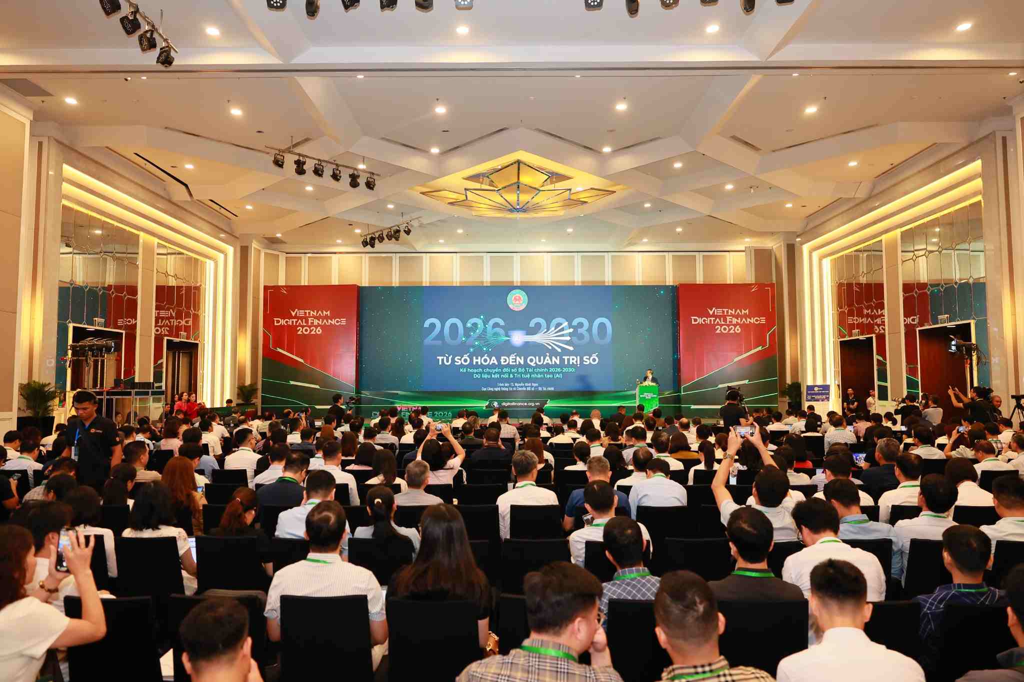 Hội thảo và Triển lãm Tài chính số Việt Nam 2026 khai mạc tại Hà Nội với chủ đề “Xây dựng hệ sinh thái tài chính số thông minh, an toàn, kết nối và bền vững”. Ảnh: Ban Tổ chức cung cấp