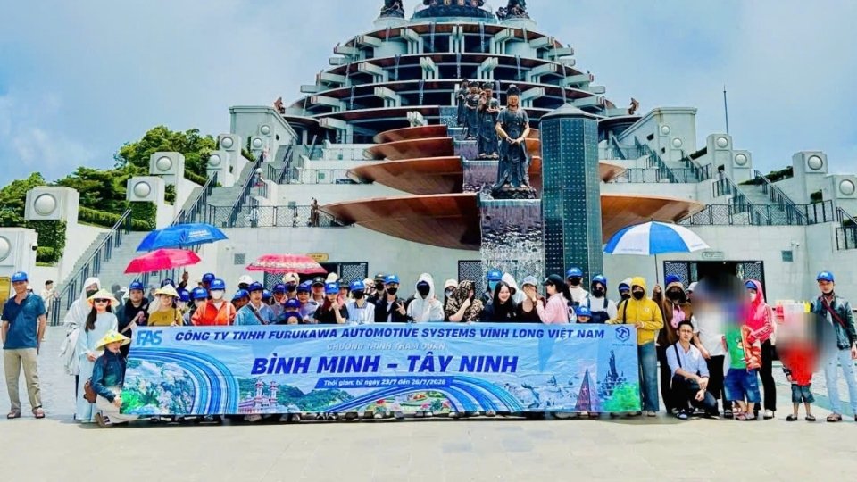 Công đoàn phối hợp Công ty TNHH Furukawa Automotive Systems Vĩnh Long Việt Nam tổ chức du lịch cho công nhân. Ảnh: CĐCS Công ty TNHH Furukawa Automotive Systems Vĩnh Long Việt Nam tháng 7.2026