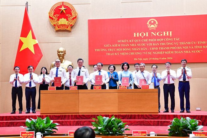 State Audit of Vietnam signs Regulations on coordination with Hanoi City and Son La
