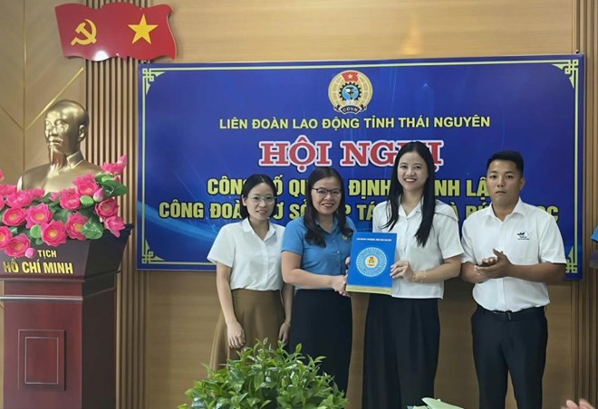 Hội nghị thành lập Công đoàn cơ sở Hợp tác xã Trà Búp Ngọc. Ảnh: Công đoàn Thái Nguyên
