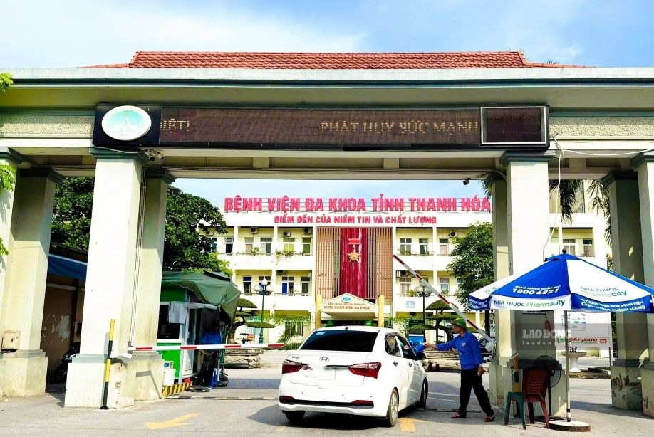 Thanh Hoa Provincial General Hospital - where the patient was taken home from here. Photo: Tran Lam