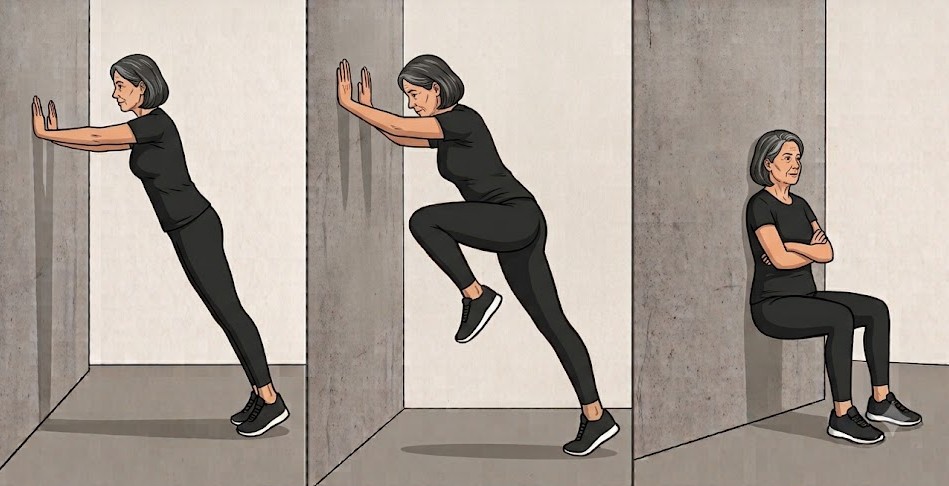 Some wall-based exercises help reduce belly fat and protect bones and joints. Photo supported by AI