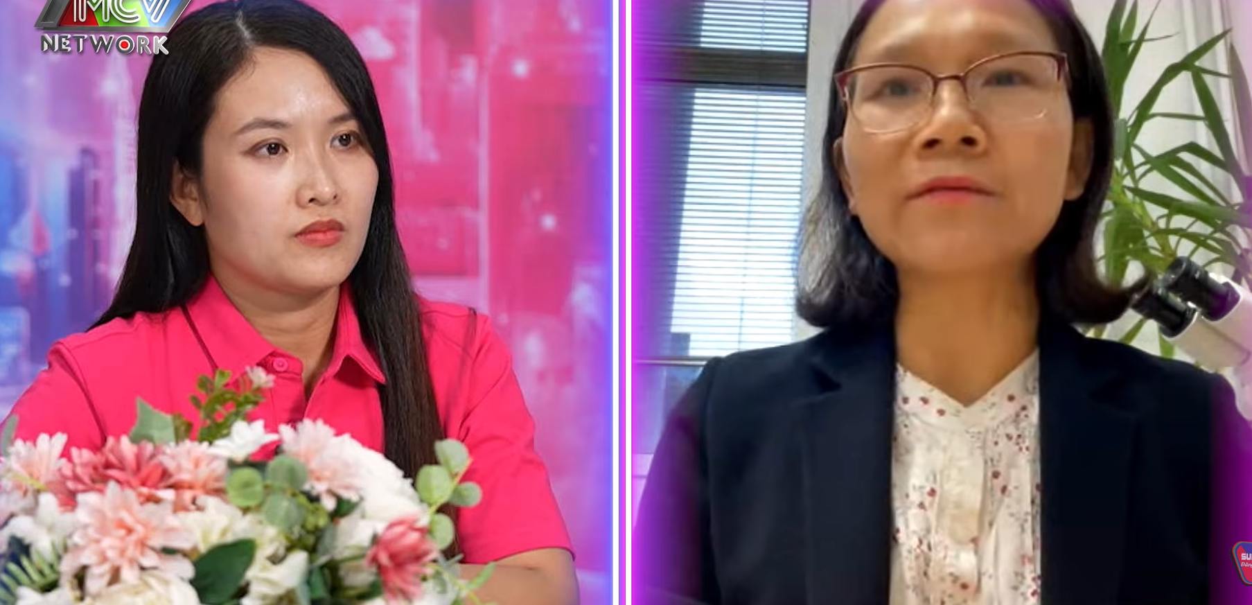 Ms. Lam Thuy (right) - a pharmacist in France participates in a dating show to find a life partner. Photo: MCV.
