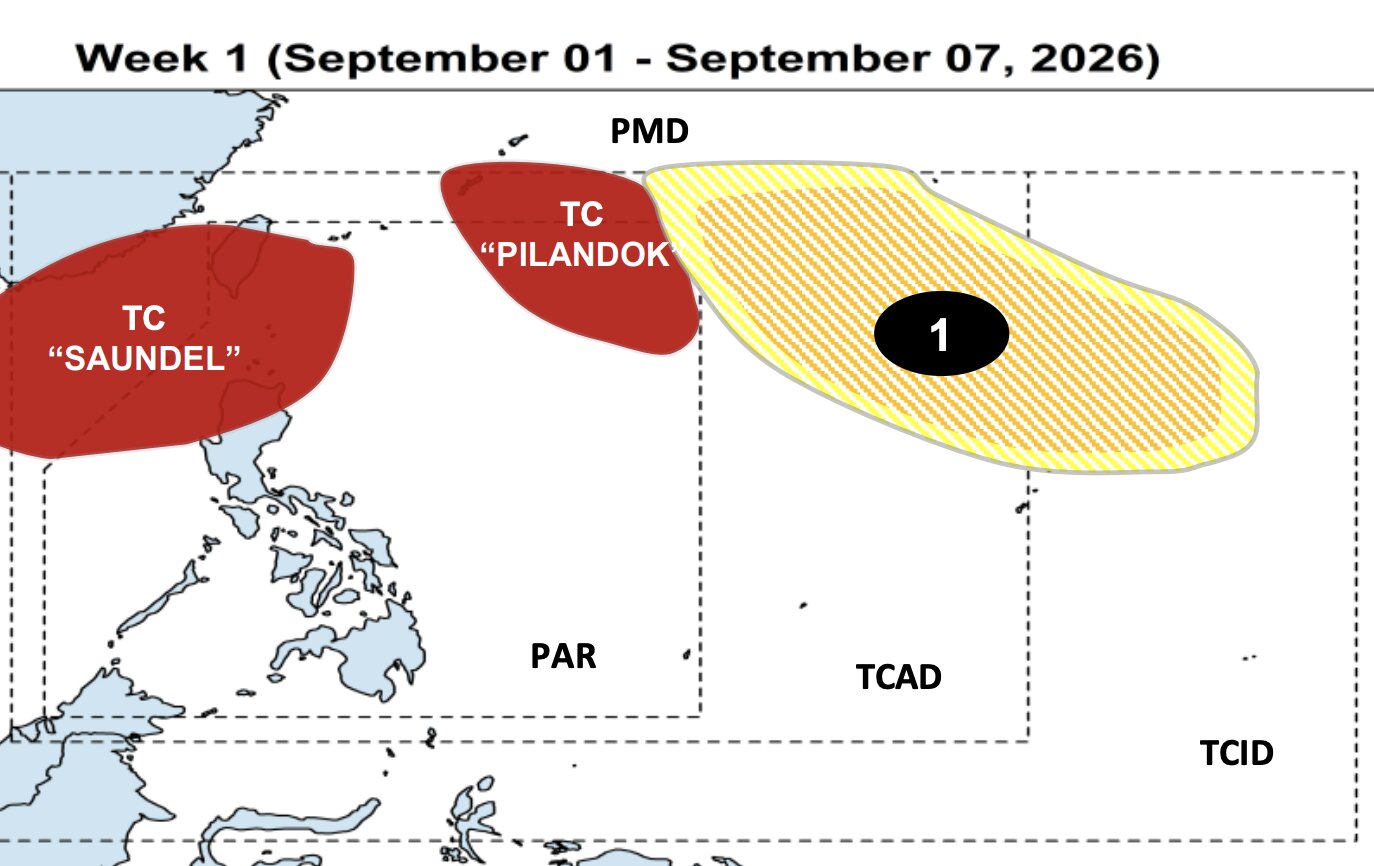 Map forecasting storm and cyclone systems in the Philippines' monitoring area from July 1st to 7th. Photo: PAGASA