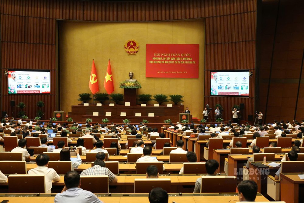 Overview of the National Conference to study, study, thoroughly grasp and implement a number of Resolutions and Directives of the Politburo. Photo: Hai Nguyen