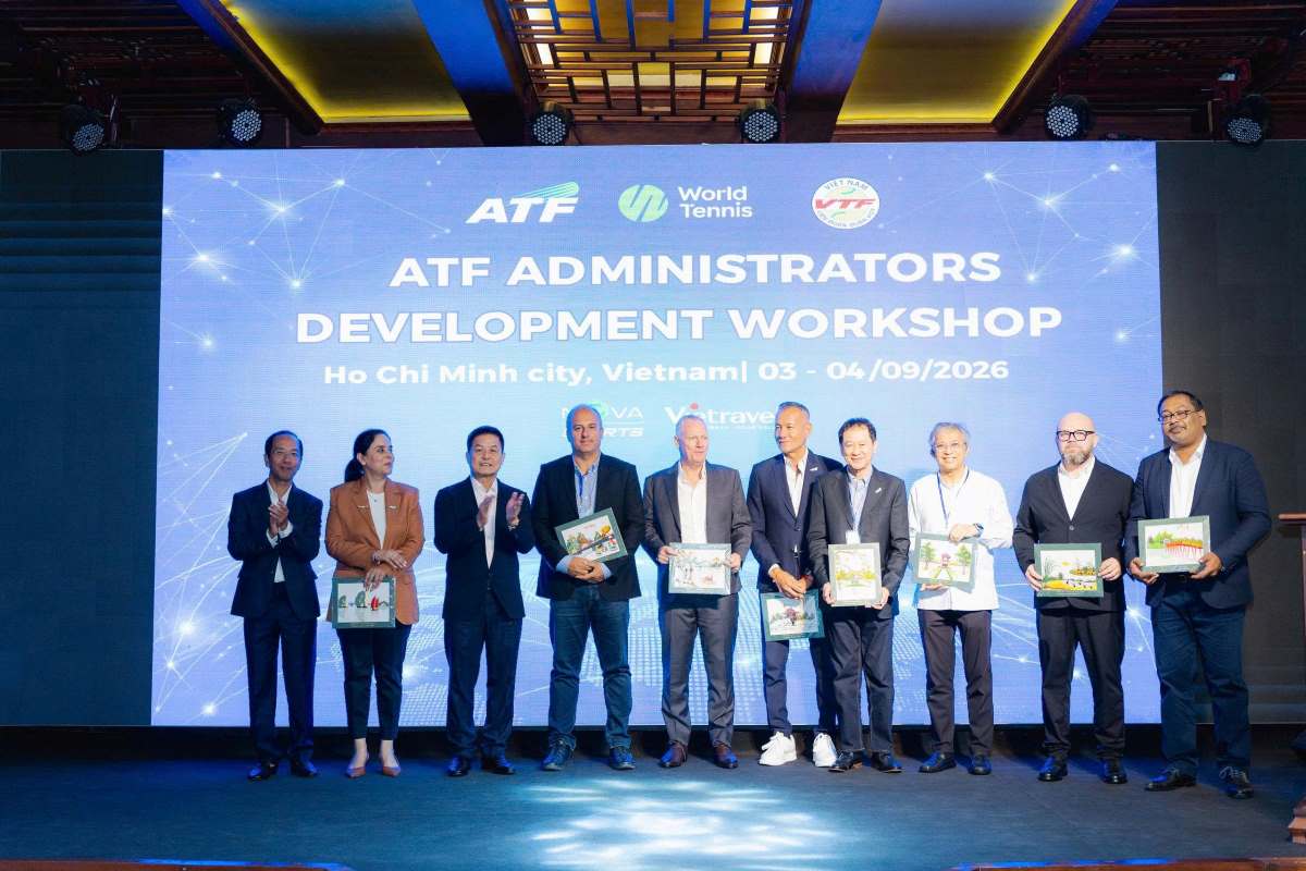 Lần đầu tiên Việt Nam đăng cai Hội thảo Đào tạo & Phát triển Đội ngũ Quản lý ATF (ATF Administrators Workshop), quy tụ nhiều chuyên gia quần vợt cấp cao. Ảnh: VTF