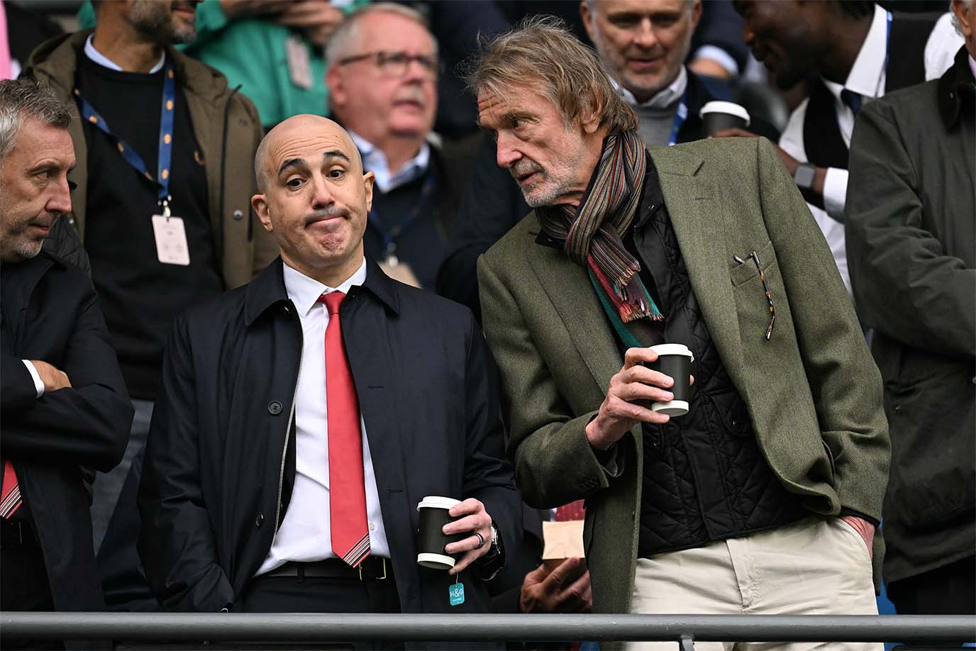 Power trio at Man United (from left): Jason Wilcox - Omar Berrada - Sir Jim Ratcliffe. Photo: AFP