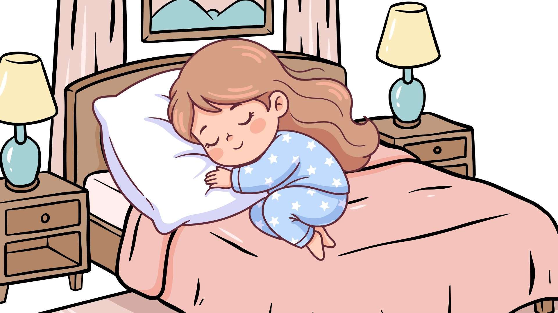 Parents need to persistently build a regular lifestyle to help children sleep better every night. Graphics: Ngoc Anh