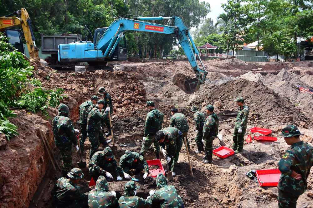 More than 560 sets of martyrs' remains are gathered at Le Thi Rieng Park. Photo: Ho Chi Minh City Command