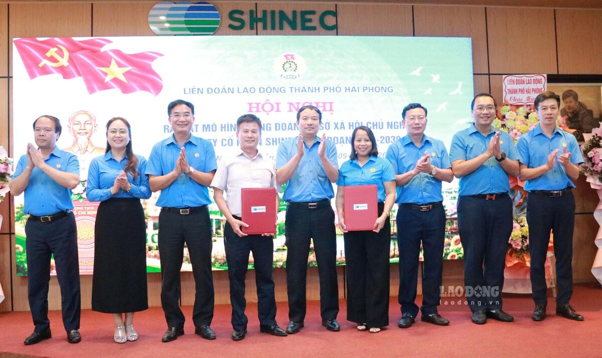 Công đoàn Công ty CP Shinec ra mắt mô hình. Ảnh: Duyên Vũ