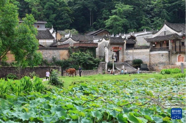 Một góc cổng lầu và tường gạch cổ kính mang đậm văn hoá Trung Quốc bao quanh quần thể Hà Gia đại viện, ngày 11.5.2026. Ảnh: Xinhua