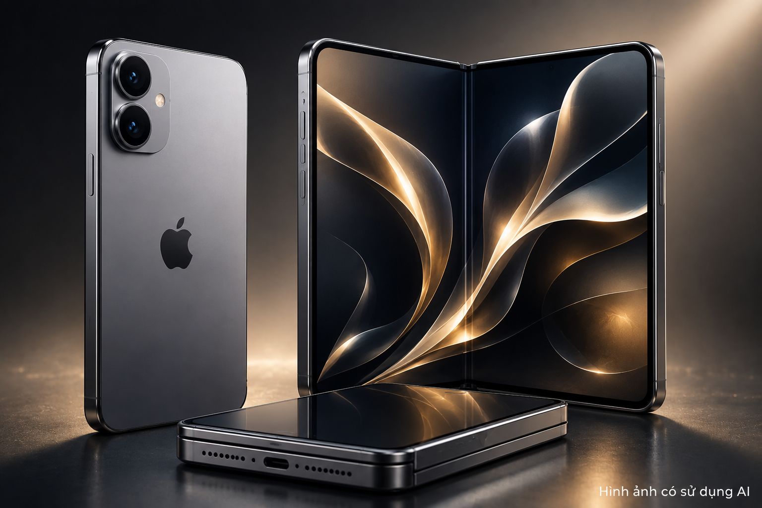 Folding screen iPhone and the latest rumors before Apple's launch. Graphics: AI