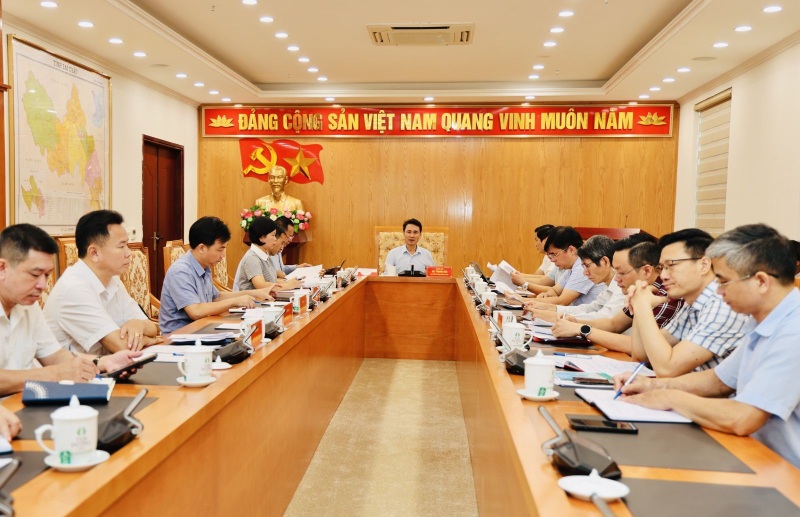Ban Tổ chức hội thảo khoa học họp bàn công tác chuẩn bị. Ảnh: Laichau.gov.vn