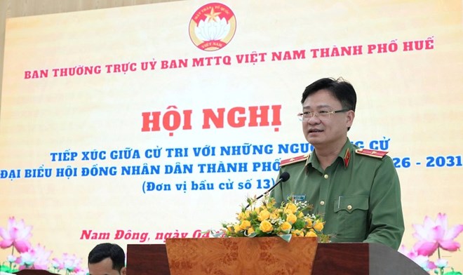 Major General Nguyen Thanh Tuan - Director of Hue City Police was transferred and appointed by the Prime Minister to hold the position of Deputy Inspector General of the Government. Photo: Hue City Police