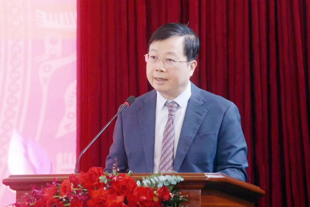 Tổng Giám đốc VTV Nguyễn Thanh Lâm tại buổi lễ ký kết. Ảnh: TANDTC
