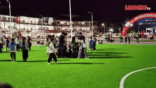 Lao Cai Highland School has now become the central bridge point for the opening ceremony. Photo: Dinh Dai