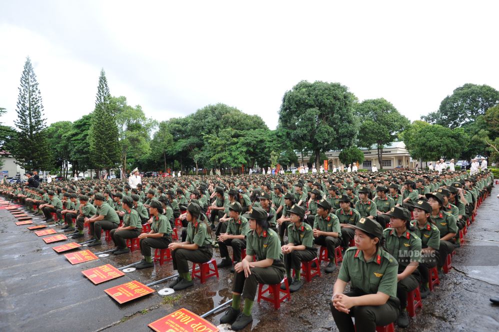 Students attend the opening ceremony at the People's Police Culture School II. Photo: Nguyen Van